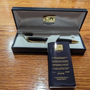 Caran D'Ache Geneve Black Lacquer Gold Trim mechanical pencil-NEW IN BOX